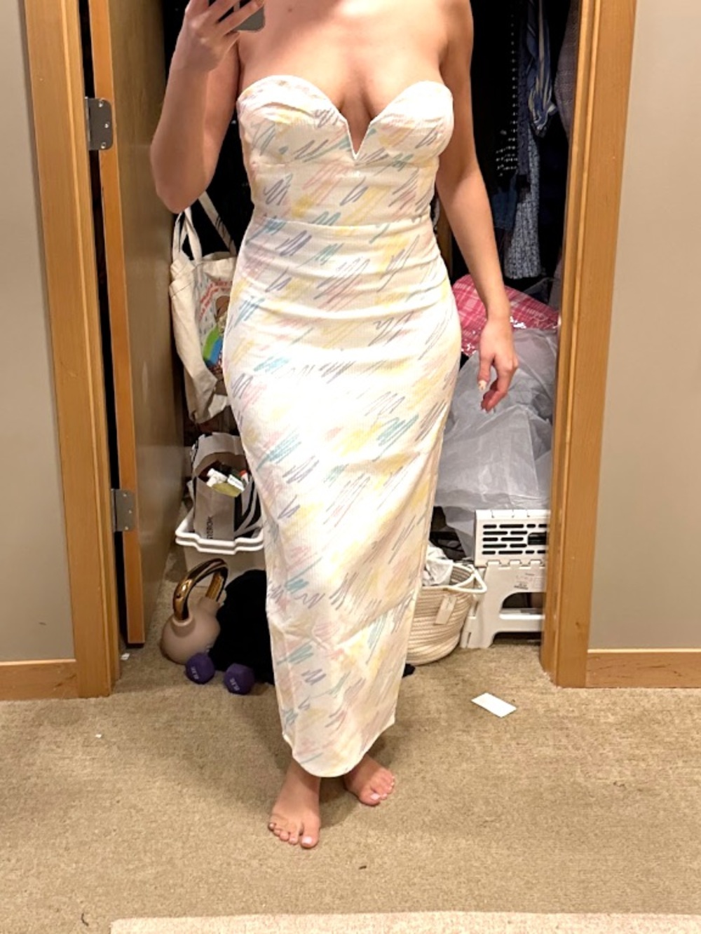 Chic Strapless Multicolor Dress
